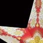 Preview: Royal rot/weiß Glitter  - Faltbarer Leuchtstern, Weihnachtsstern aus Papier mit 5 Zacken, 60 cm